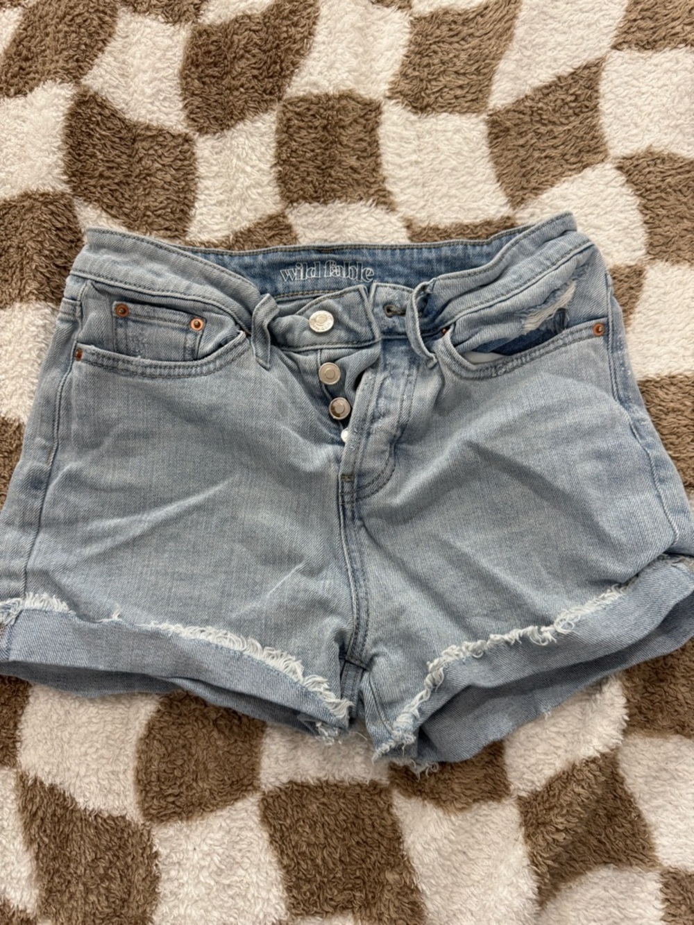wild fable Light Blue High-Waist Button-Fly Denim Shorts size 00
